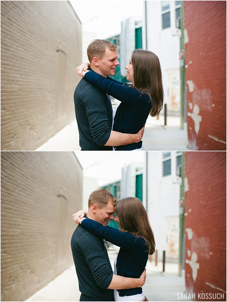 Engagement shoot in alley, Downtown Birmingham