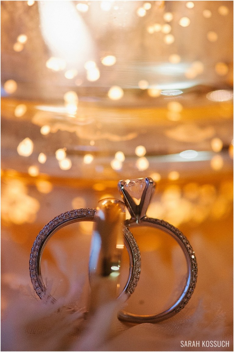 Bride and groom rings at reception