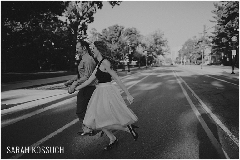 Summer photography engagement session at the University of Michigan Law Quad in Ann Arbor Michigan.