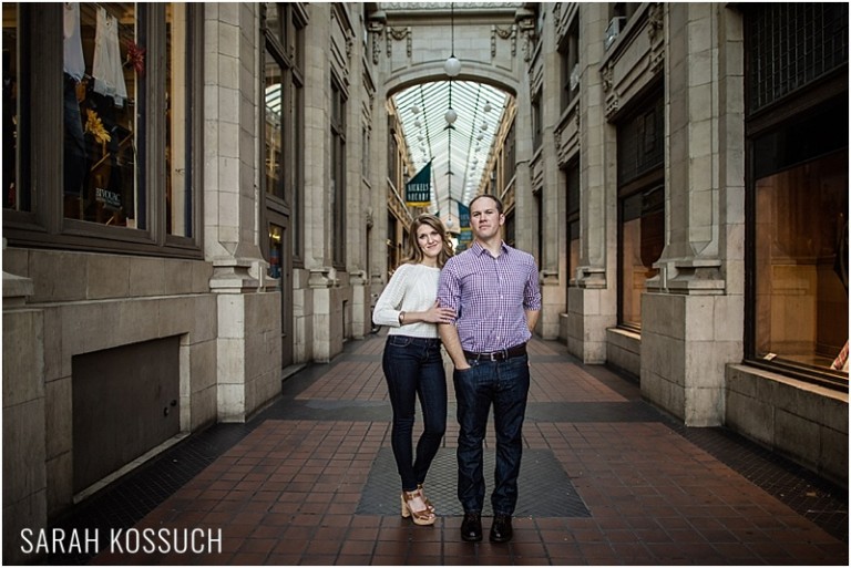 Summer photography engagement session at the University of Michigan Law Quad in Ann Arbor Michigan.