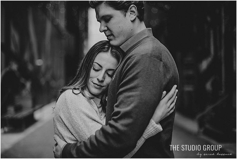 Downtown Detroit Punch Bowl Social Engagement Session 1208 | Sarah Kossuch Photography