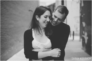 Beautiful black and white portrait of couple