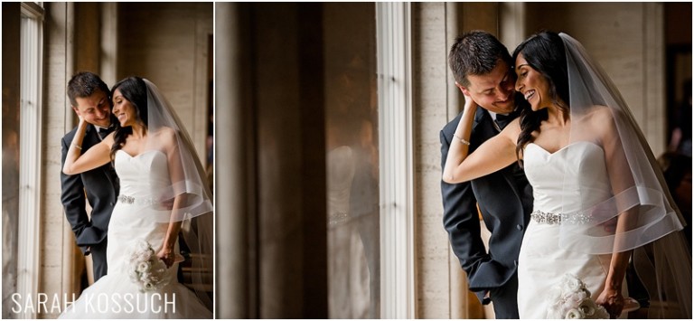 Bride and groom pose for portraits