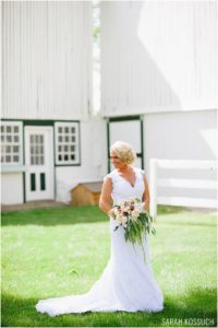 Bridal portrait in front of barn