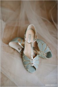 Bride's blue shoes