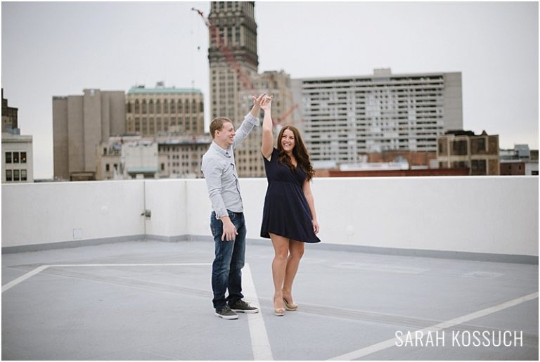 Downtown Detroit Engagement 1973 | Sarah Kossuch Photography
