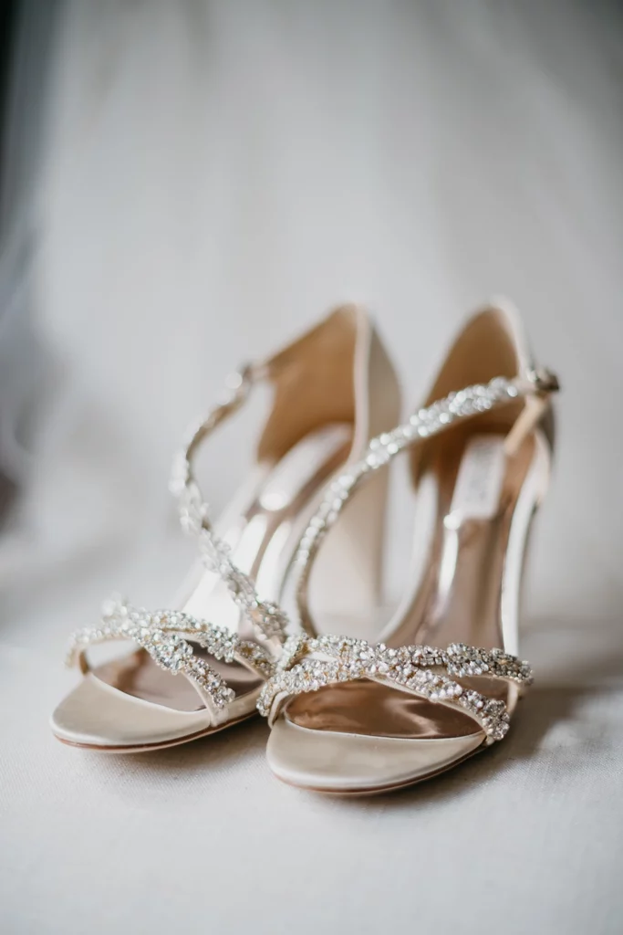 bride's shoes for Packard Proving Grounds Wedding